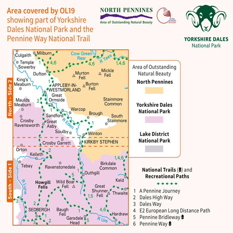 OS Explorer Map OL19 - Howgill Fells and Upper Eden Valley-2
